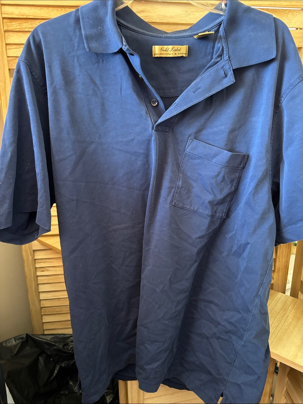 Roundtree & Yorke Gold Label Navy Polo with Chest Pocket XL